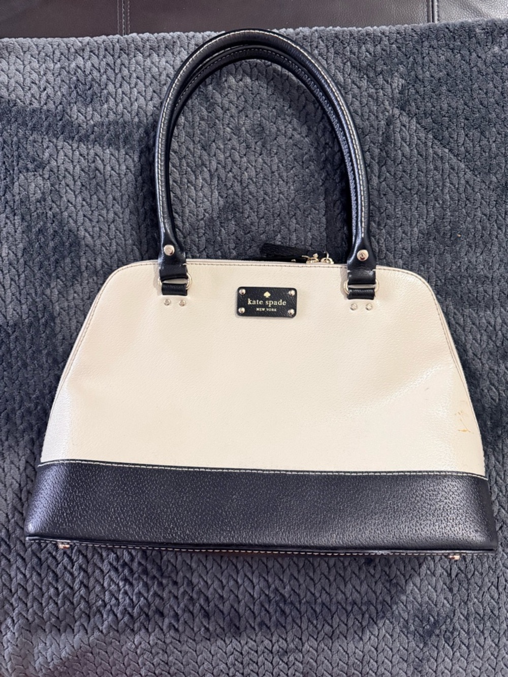 kate spade Black and Cream Two-Tone Satchel